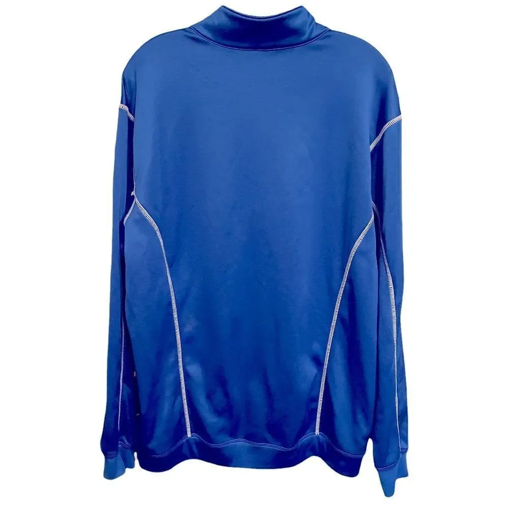 NIKE Golf Victory Therma-Fit Jacket Golf Blue Fleece Lined Pullover Mens L